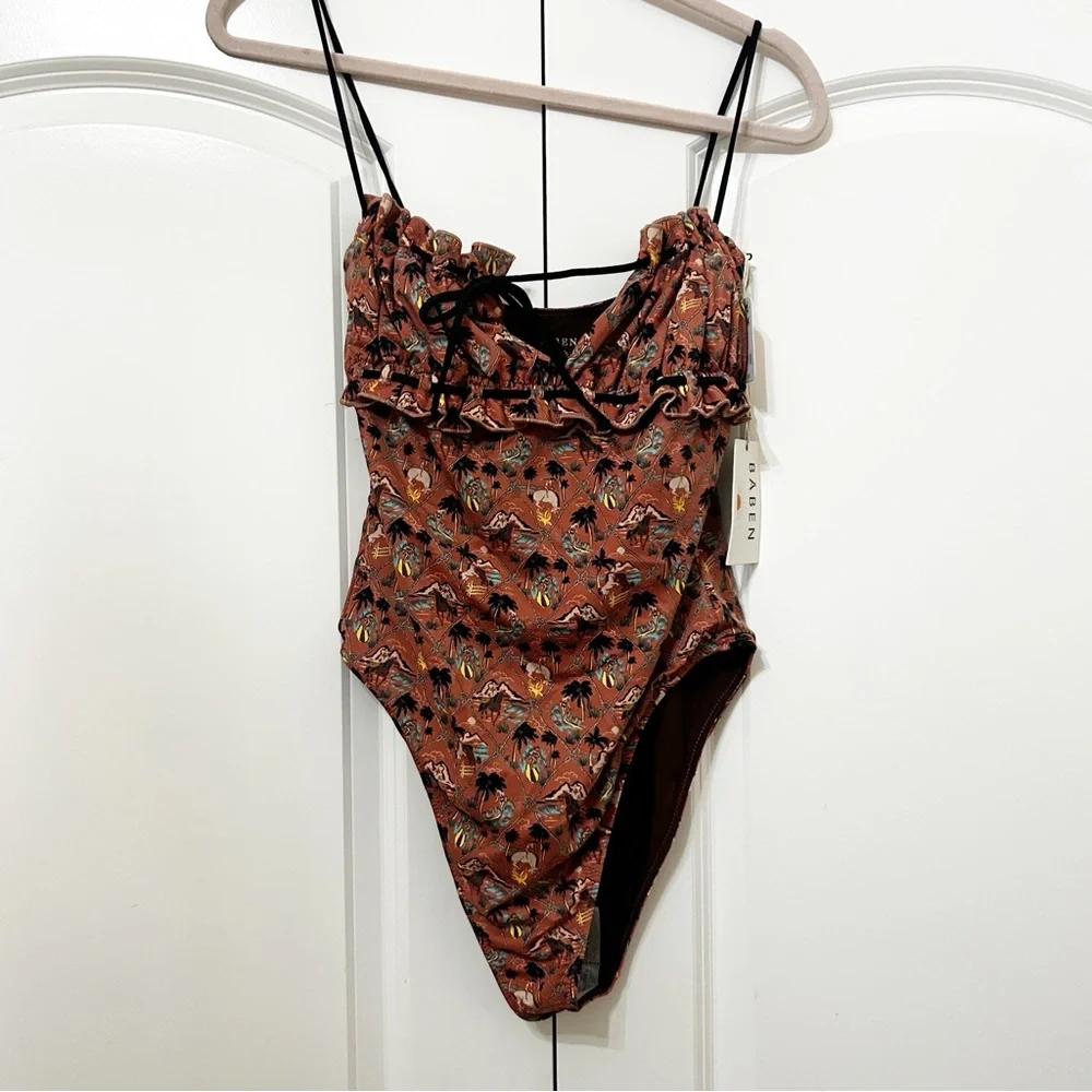NWT Free People Baben Antoinette Printed One Piece Swimsuit West Coast Toile